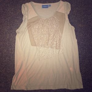 NEW Vera Wang cream and gold top