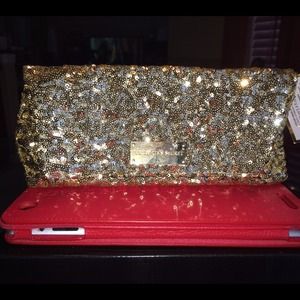 Victoria Secret Gold Sequin Clutch