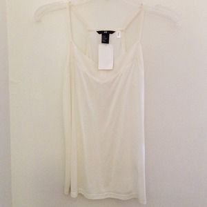 H&M | White Chiffon Trim Tank