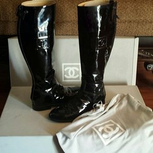 Authentic CHANEL High Black Boots