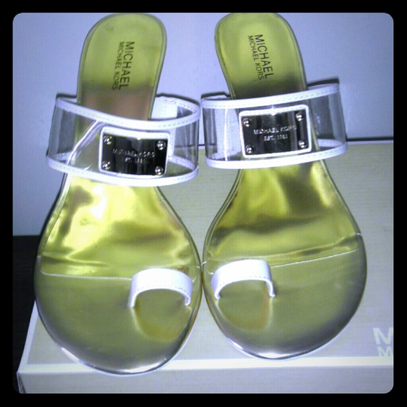 White and Gold PVC sandals