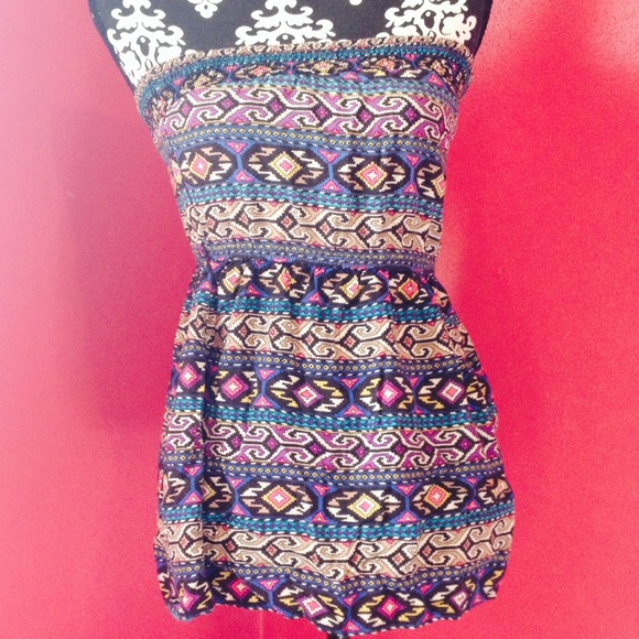 Strapless Tribal shirt/ mini dress