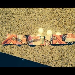 NWT Hermes pink silk twilly head scarf