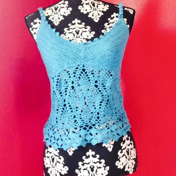 Blue knit top