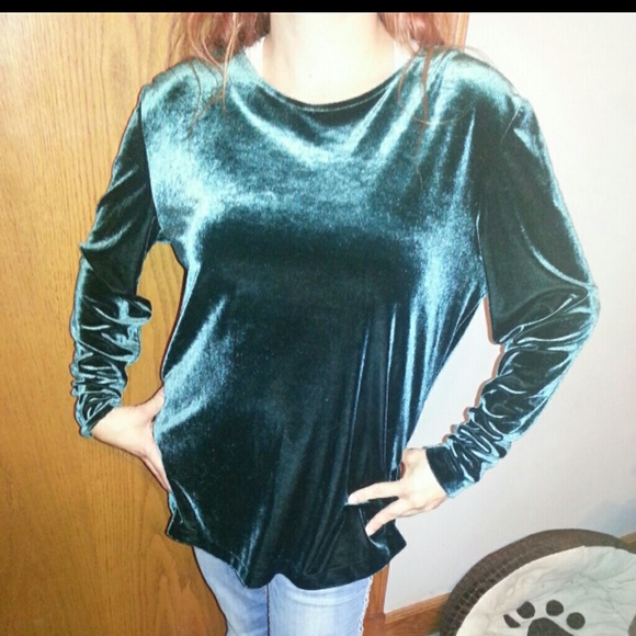 Green Velvet Top