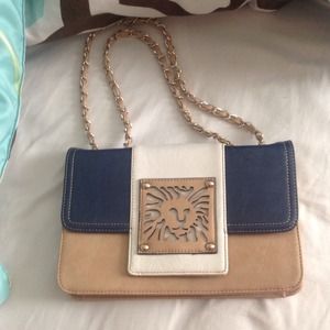 Anne Klein - Navy blue, white, and Tan Handbag