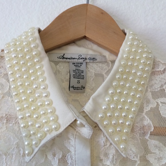 Lace Button Up - Picture 3 of 4