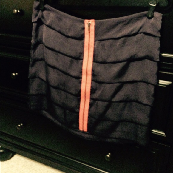 Silk purple and coral skirt