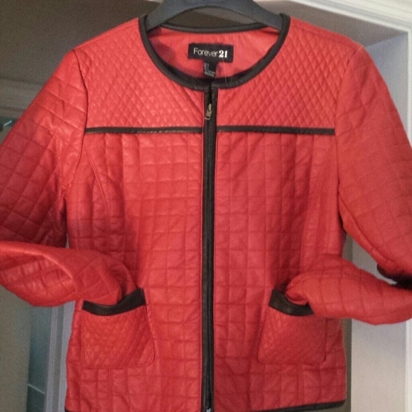 FOREVER 21 FAUX LEATHER JACKET. SIZE L - Picture 2 of 3