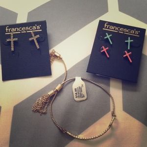 Cross Earrings and Bracelet