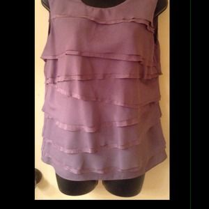 MICHAEL KORS SLEEVELESS LAVENDER RUFFLED BLOUSE