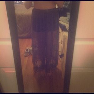 See through maxi skirt with built in mini skirt.