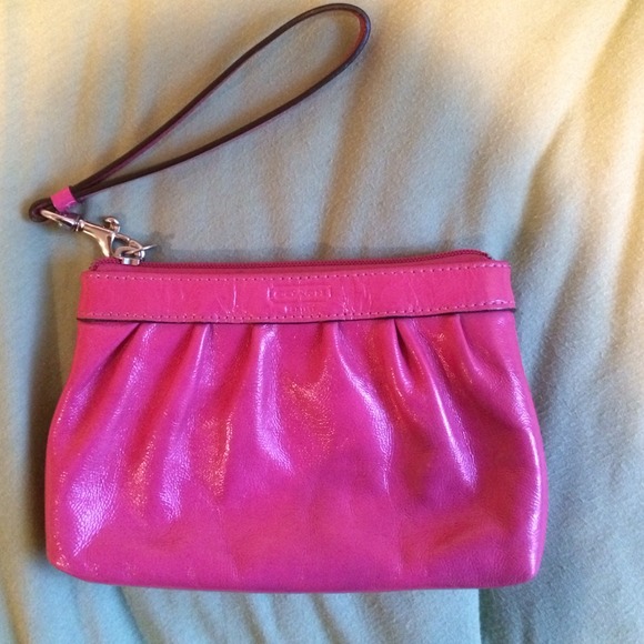 Pink coach wristlet