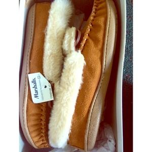 *REDUCED PRICE* Minnetonka Leather Fur Slippers