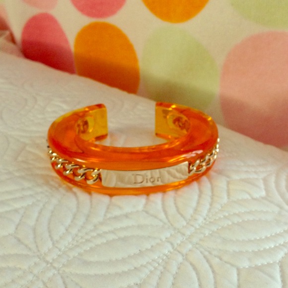Dior lucite and gold cuff