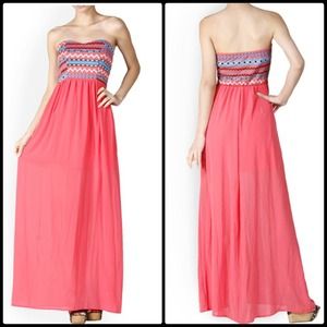 Sweetheart Coral Maxi Dress