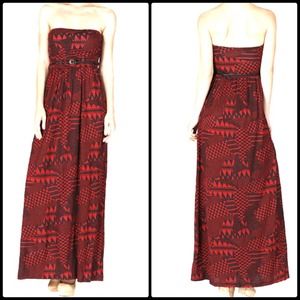 Geo Print Maxi Dress with belt