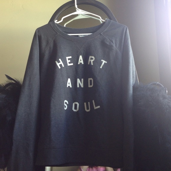 Grey "heart and soul" sweater