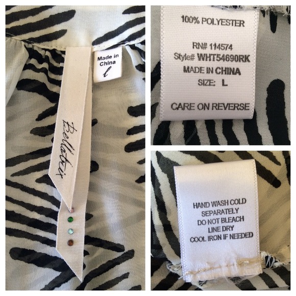 Bellatrix Black & white adjustable sleeve top - Picture 4 of 4