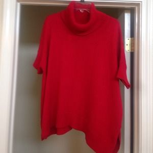 Old Navy red, cable knit poncho sweater
