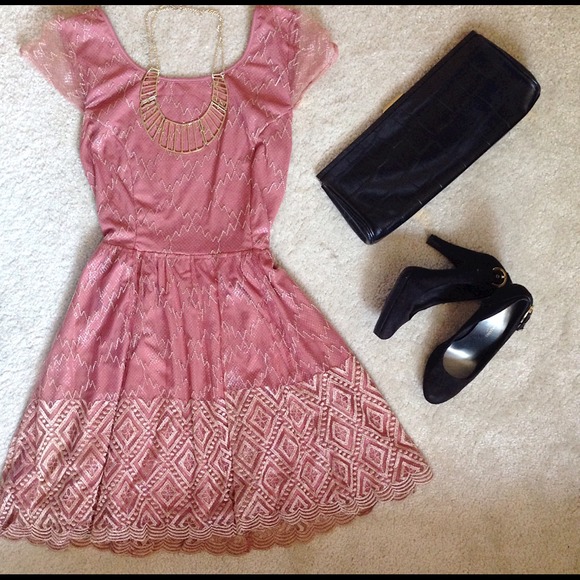 Peach colored dress