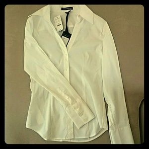 DISCOUNTED White textured work shirt express