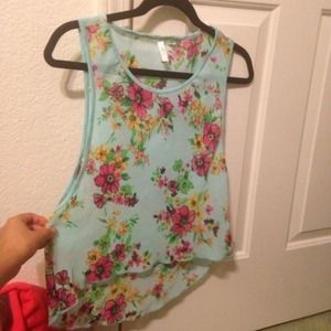 Floral muscle tee