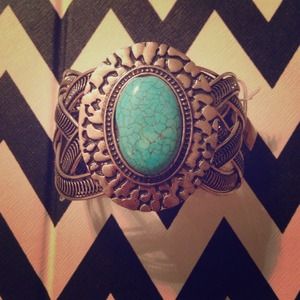 Turquoise stone cuff bracelet