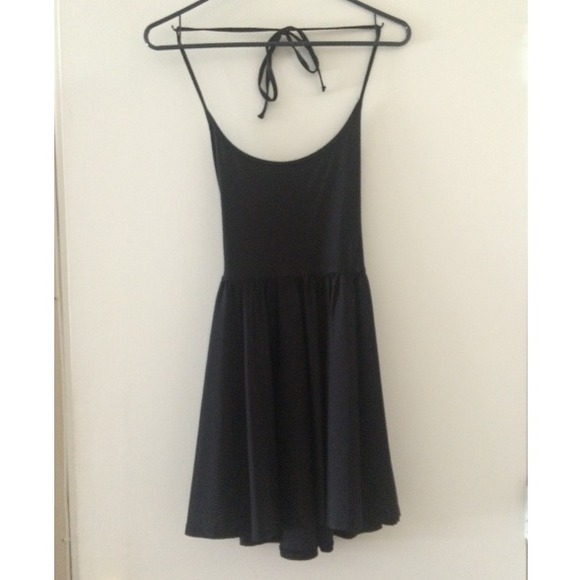 Black Nylon Skater Dress