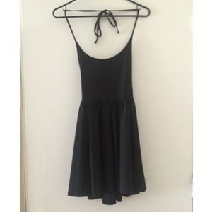 Black Nylon Skater Dress