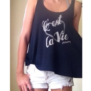 Black tank top, loose, barely worn