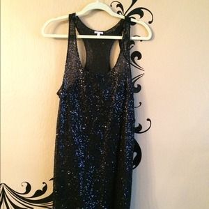 Black Sequin Mini Dress