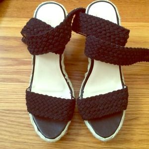 💖New black strap wedge heels💖