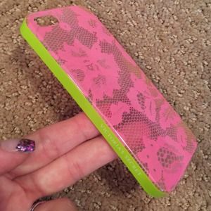 Victoria's Secret pink&green lace iPhone 5/5s case