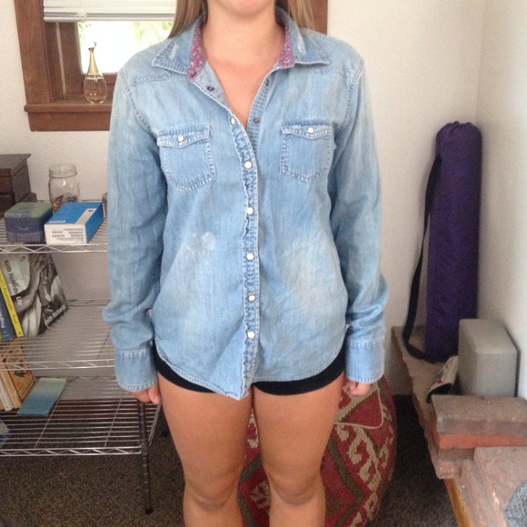 Denim snap button shirt