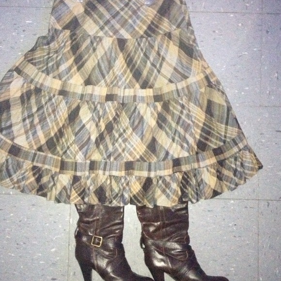 Plad high waist flare skirt Zara