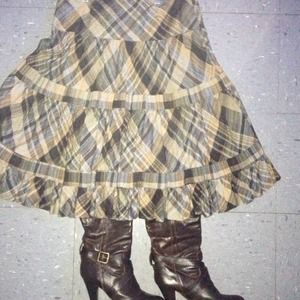 Plad high waist flare skirt Zara