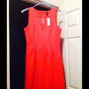 Red, J Crew dress