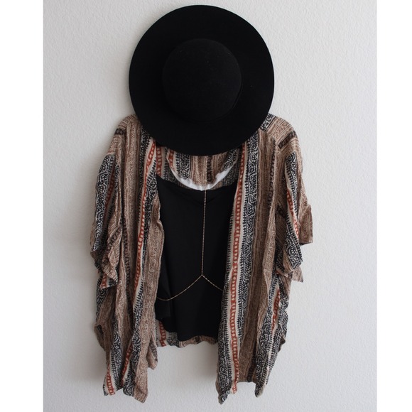 Tribal print kimono cardigan.