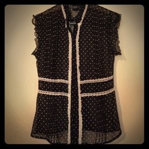 Lace and polka dot top