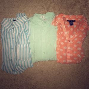 3 button down tops