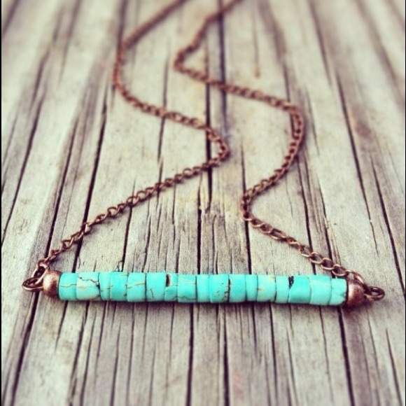 💗Host Pick💗 Rustic Turquoise Bead Bar Necklace. - Picture 1 of 1