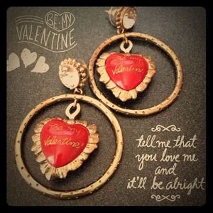 Betsy Johnson - Be My Valentine Hoop Earrings