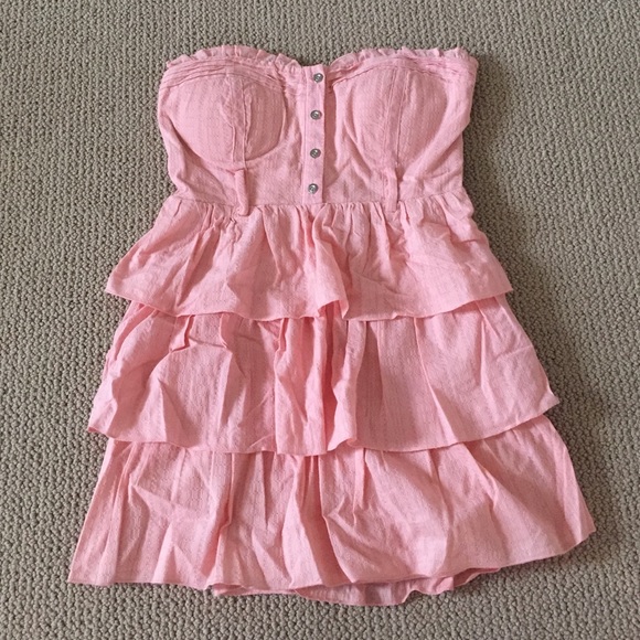 Denim Light pink strapless dress