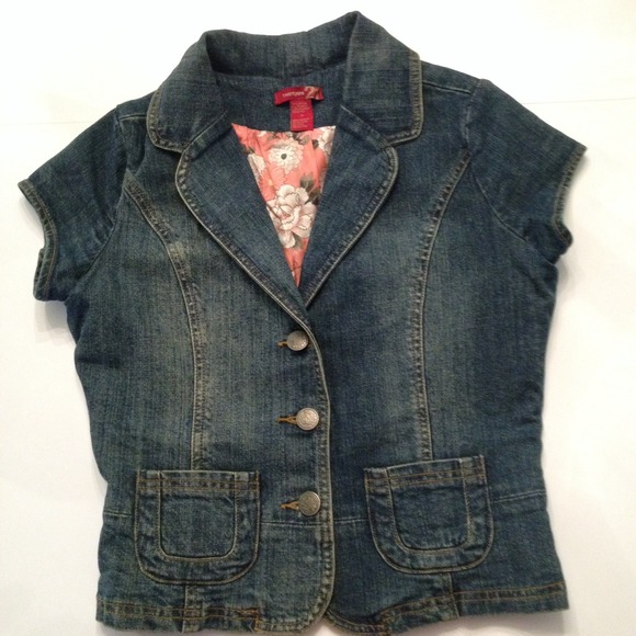 F21 Short Sleeve Denim Blazer Sz.M