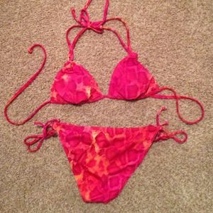 BUNDLE Guess pink leopard bathe suit