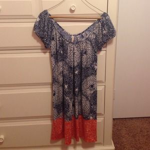 Blue & orange dress