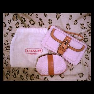 *AUTHENTIC* Coach Signature Wristlet & Coin Purse