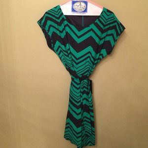 NWT The limited green and black chevron dress