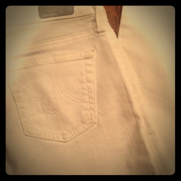 Never worn AG "The Ballad" Slim Bootcut White Jean